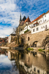 Beautiful view to castle and river Vltava in Cesky Krumlov