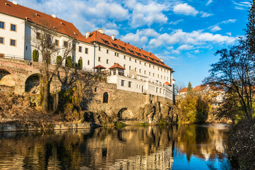 Fototapeta na wymiar Beautiful view to castle in Cesky Krumlov