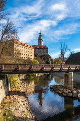 Beautiful view to medieval castle in Cesky Krumlov