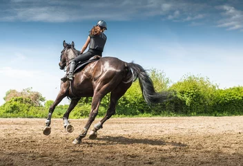 Foto op Canvas  woman riding a horse © Dusan Kostic