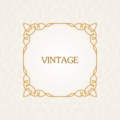 Calligraphic frame. Vector vintage elegant text border