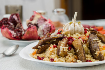 National rice pilaw with lamb
