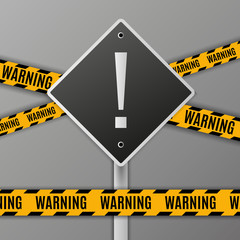 attention warning road sign