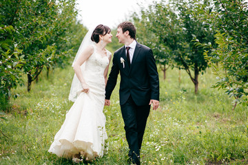 Groom and bride together. Wedding couple