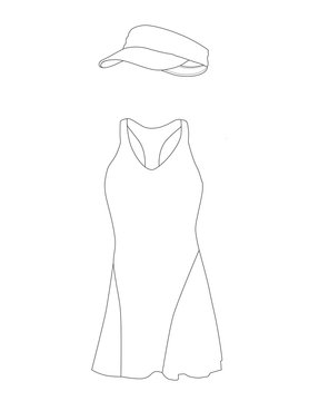 Outline drawing tennis dress