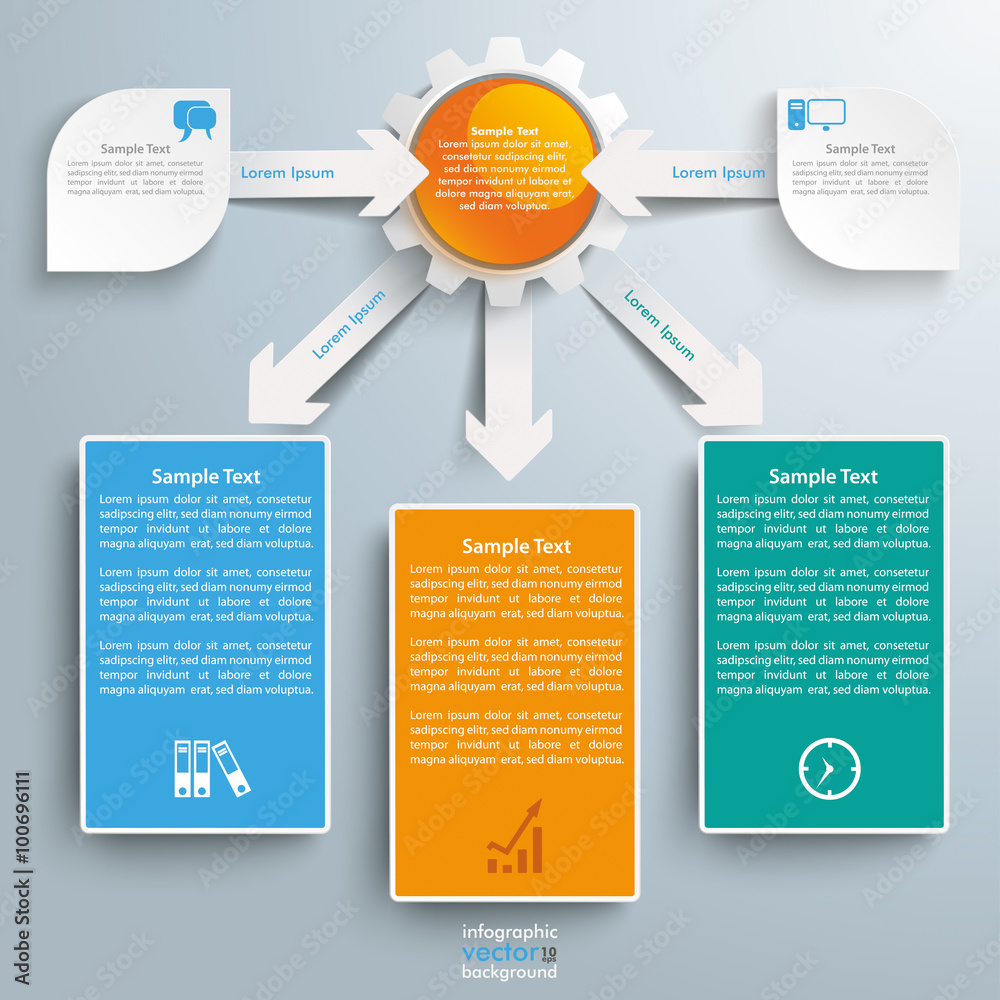 Canvas Prints paper arrows big flowchart infographic 3 boards