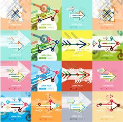 Flat design banners with arrow shape