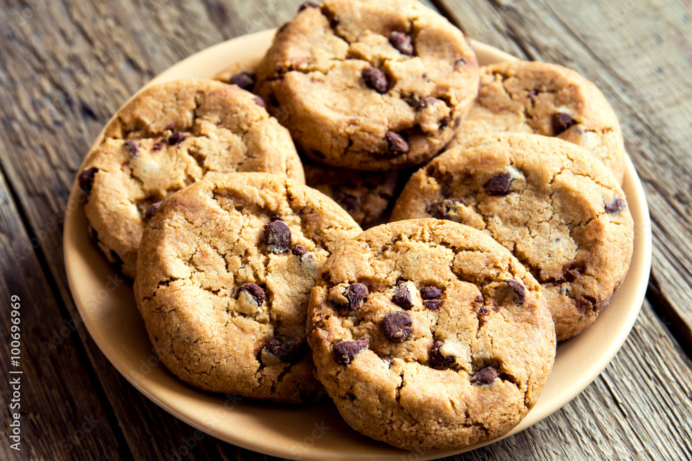 Wall mural chocolate chip cookies