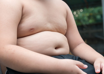 The size of stomach of children with overweight.