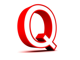 Fototapeta premium 3d letter Q from my metal letter collection RED
