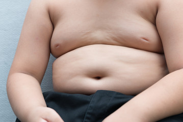 The size of stomach of children with overweight.