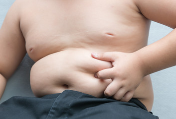 The size of stomach of children with overweight.