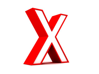 Obraz premium 3d letter X from my metal letter collection RED