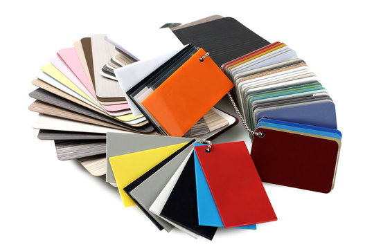 Plastic color Swatch on white background isolated