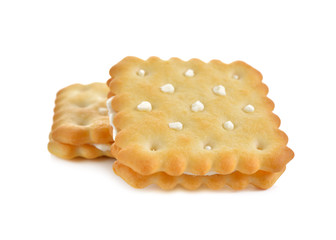 puff sandwich lemon flavored cream on white background