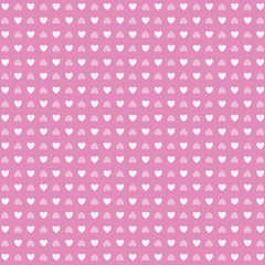 Heart shape love valentine's day seamless pattern. Endless texture with hearts in pink and white. vector illustration. For invitations, scrapbooking, cards, posters. pattern swatches included in file.
