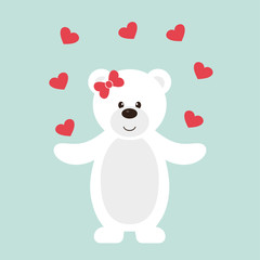 lovely white teddy with heart