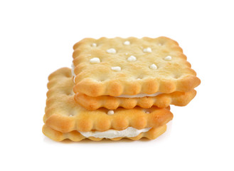 puff sandwich lemon flavored cream on white background