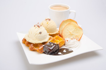 ice cream scoop. chocolate ice cream.