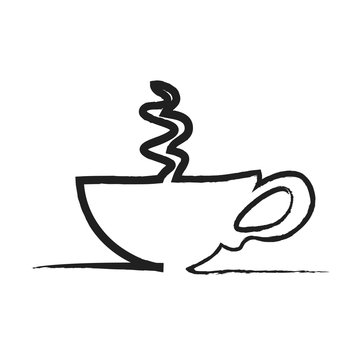 doodle cup of coffee, illustration icon