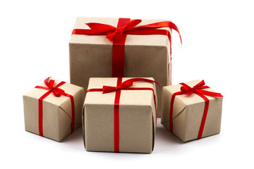 Kraft box on a white background