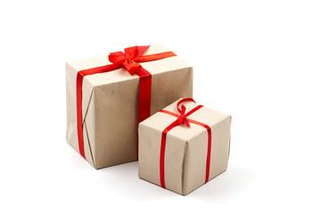 Kraft box on a white background