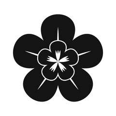 Orchid black simple icon 