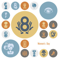 Womans Day Icon Set