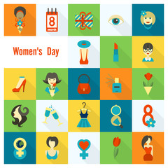 Womans Day Icon Set