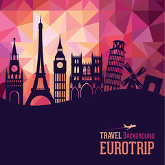 Travel and tourism background. Vector illustration