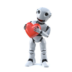 3d Robot is feeling very romantic