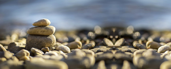 Zen stones on the seaside