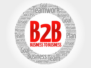 B2B (Business to Business) circle stamp word cloud, business concept