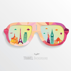 Travel and tourism background. Vector illustration