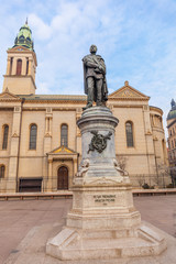 Fototapeta na wymiar Statue of Petar Preradovic in Zagreb, Croatia