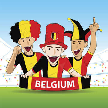 Group of Belgium Sport Fans