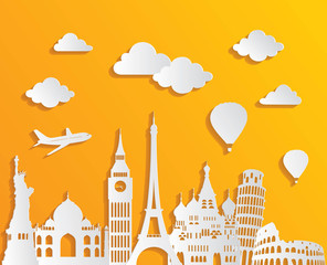 Travel and tourism background. Vector illustration