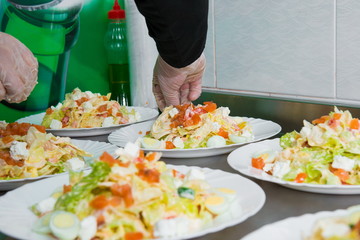Mix Salad with Salmon and Quail Eggs
