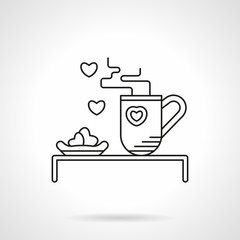 Tea for beloved flat line vector icon