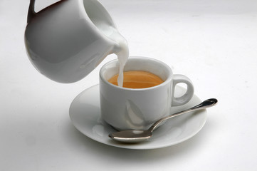 italian espresso cup and milk