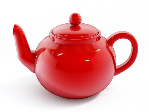 Red Porcelain Teapot