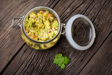 Homemade fresh heatlhy guacamole
