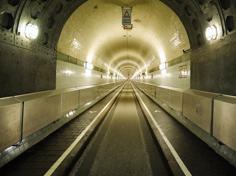 the old Elbe tunnel (Elbtunnel), Hamburg, Germany