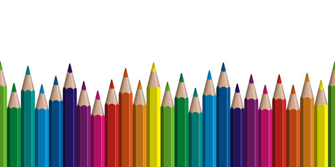 seamless colored pencils row