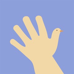 Obraz premium MANO-PALOMA de la PAZ: CIELO