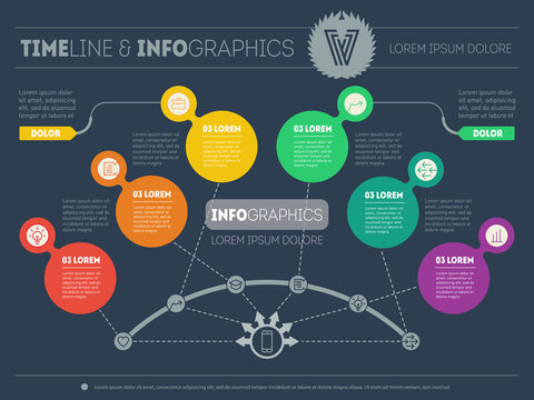 Presentation slide template or business infographic. Modern vect