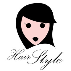 Vector illustration of hairstyle logo on white background.
