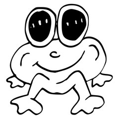 Cartoon kikker kleurplaat