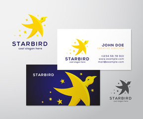 Obraz na płótnie Canvas Star Bird Abstract Vector Logo and Business Card Template or Mockup