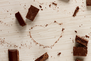 Heart shape from chocolate